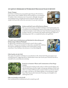 2011 Jepson Herbarium Workshop Program Year In Review