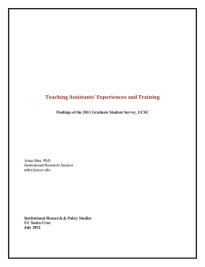 Teaching	Assistants’	Experiences	and	Training