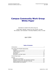 Campus Community Work Group White Paper