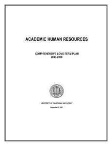 ACADEMIC HUMAN RESOURCES COMPREHENSIVE LONG-TERM PLAN 2000-2010