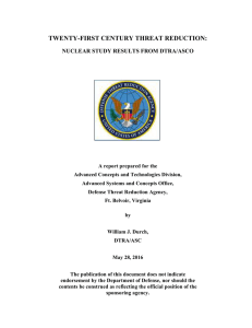 TWENTY-FIRST CENTURY THREAT REDUCTION: NUCLEAR STUDY RESULTS FROM DTRA/ASCO