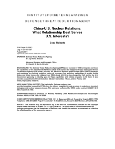 China-U.S. Nuclear Relations: What Relationship Best Serves U.S. Interests?