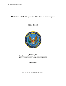The Future Of The Cooperative Threat Reduction Program Final Report A