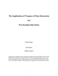 The Implications of Weapons of Mass Destruction  For Peacekeeping Operations
