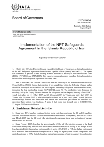 Implementation of the NPT Safeguards Board of Governors