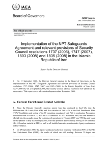 Implementation of the NPT Safeguards Agreement and relevant provisions of Security