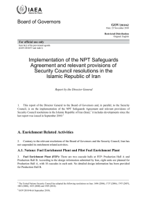 Implementation of the NPT Safeguards Agreement and relevant provisions of