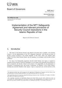 Implementation of the NPT Safeguards Agreement and relevant provisions of