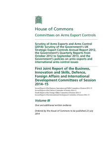House of Commons Committees on Arms Export Controls