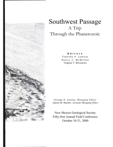 Southwest Passage A Trip Through the Phanerozoic Managing Editor