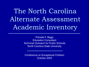 The North Carolina Alternate Assessment Academic Inventory