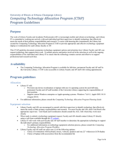 Computing Technology Allocation Program (CTAP) Program Guidelines Purpose