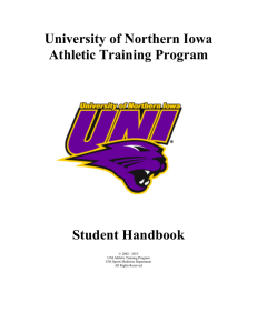 University of Northern Iowa Athletic Training Program  Student Handbook