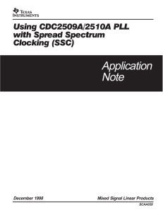 Application Note Using CDC2509A/2510A PLL with Spread Spectrum