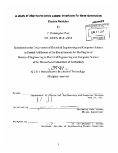 A Study of Alternative  Drive Control  Interfaces for... Electric Vehicles jUN 2 0