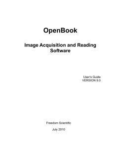 Image Acquisition and Reading Software User’s Guide