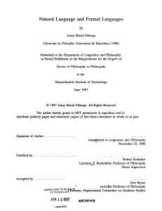 Natural  Language  and  Formal  Languages