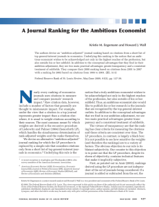 A Journal Ranking for the Ambitious Economist