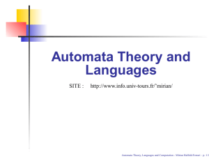 Automata Theory and Languages SITE : -tours.fr/˜mirian/