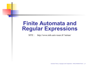 Finite Automata and Regular Expressions SITE : -tours.fr/˜mirian/