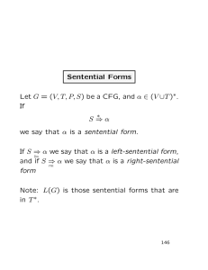 Sentential Forms . If