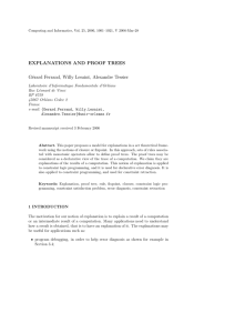 EXPLANATIONS AND PROOF TREES G´erard Ferrand, Willy Lesaint, Alexandre Tessier