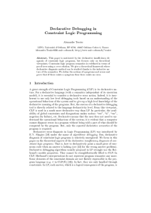 Declarative Debugging in Constraint Logic Programming Alexandre Tessier