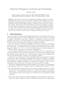 Declarative Debugging in Constraint Logic Programming Alexandre Tessier