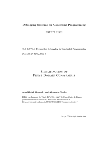 Debugging Systems for Constraint Programming Simplifiaction of Finite Domain Constraints