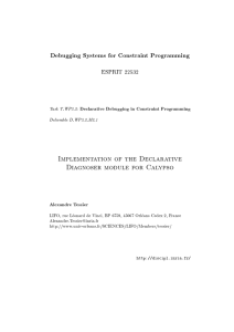 Debugging Systems for Constraint Programming Implementation of the Declarative