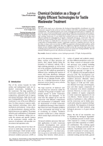 Chemical Oxidation as a Stage of Highly Efficient Technologies for Textile