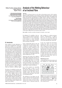Analysis of the Wetting Behaviour of an Inclined Fibre Milda Pociūtė-Adomavičienė, *Anne Schwarz,
