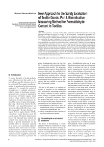 New Approach to the Safety Evaluation Measuring Method for Formaldehyde