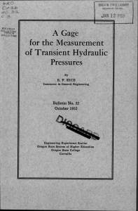 of Transient Hydraulic for the Measurement A Gage Pressures