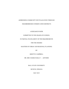 ADDRESSING COMMUNITY REVITALIZATION THROUGH NEIGHBORHOOD CONSERVATION DISTRICTS A RESEARCH PAPER