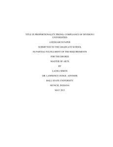 TITLE IX PROPORTIONALITY PRONG: COMPLIANCE OF DIVISION I UNIVERSITIES A RESEARCH PAPER