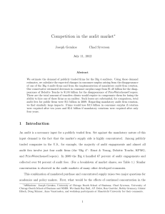 Competition in the audit market ∗ Joseph Gerakos Chad Syverson