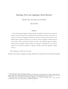 Earnings News and Aggregate Stock Returns July 20, 2012