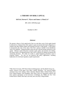 A THEORY OF RISK CAPITAL  Abstract