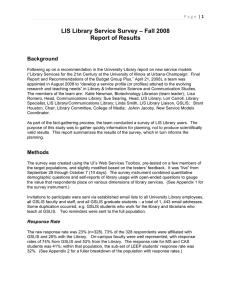 LIS Library Service Survey – Fall 2008 Report of Results Background