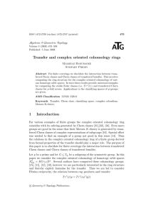 T A G Transfer and complex oriented cohomology rings