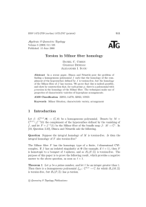 T A G Torsion in Milnor fiber homology