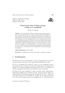 T A G Fixed point data of finite groups