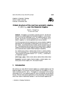 T A G Global structure of the mod two symmetric algebra,