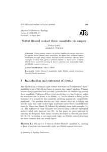 T A G Seifert fibered contact three–manifolds via surgery
