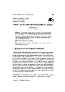 T A G Seifert bered contact three{manifolds via surgery