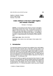 T A G Adem relations in the Dyer-Lashof algebra