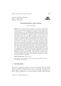 T A G Noncommutative knot theory