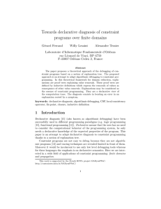 Towards declarative diagnosis of constraint programs over finite domains