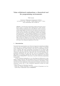 Value withdrawal explanations: a theoretical tool for programming environments Willy Lesaint